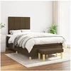 Image de Boxspring met matras stof donkerbruin 120x200 cm3137144