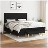 Image de Boxspring met matras stof zwart 160x200 cm3137167