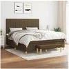 Image de Boxspring met matras stof donkerbruin 160x200 cm3137168