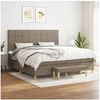 Image de Boxspring met matras stof taupe 200x200 cm3137185