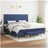 Image de Boxspring met matras stof blauw 200x200 cm3137187