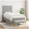 Image de Boxspring met matras stof lichtgrijs 90x190 cm3137197
