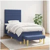 Image de Boxspring met matras stof blauw 90x190 cm3137203