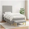 Image de Boxspring met matras stof lichtgrijs 90x200 cm3137205