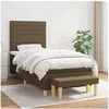 Image de Boxspring met matras stof donkerbruin 100x200 cm3137216