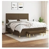 Image de Sommier à Lattes de Lit avec Matelas, Lit Rembourré, Lit Double, Lit Adulte de Chambre à Coucher Intérieur, Moderne, Marron Foncé 180x200 cm 3137256