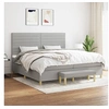 Image de Boxspring met matras stof lichtgrijs 200x200 cm3137261