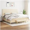 Image de Boxspring met matras stof cràmekleurig 200x200 cm3137266