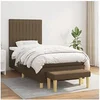 Image de Boxspring met matras stof donkerbruin 90x200 cm3137288