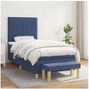 Image de Boxspring met matras stof blauw 100x200 cm3137299