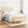 Image de Boxspring met matras stof cràmekleurig 140x200 cm3137322