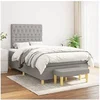 Image de Boxspring met matras stof lichtgrijs 120x200 cm3137381