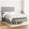 Image de Boxspring met matras stof lichtgrijs 140x200 cm3137397