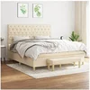 Image de Boxspring met matras stof cràmekleurig 160x200 cm3137410