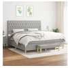 Image de Boxspring met matras stof lichtgrijs 200x200 cm3137421