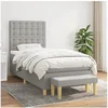 Image de Boxspring met matras stof lichtgrijs 90x190 cm3137437