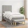 Image de Boxspring met matras stof lichtgrijs 90x200 cm3137445