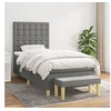 Image de Boxspring met matras stof donkergrijs 100x200 cm3137454