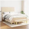 Image de Boxspring met matras stof cràmekleurig 140x190 cm3137474
