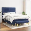 Image de Boxspring met matras stof blauw 140x200 cm3137483