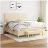 Image de Boxspring met matras stof cràmekleurig 160x200 cm3137490