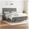 Image de Boxspring met matras stof donkergrijs 180x200 cm3137494