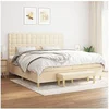 Image de Boxspring met matras stof cràmekleurig 200x200 cm3137506