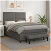 Image de Boxspring met matras kunstleer grijs 140x200 cm3137609