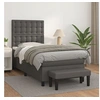 Image de Boxspring met matras kunstleer grijs 100x200 cm3137651