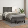 Image de Boxspring met matras kunstleer grijs 120x200 cm3137657