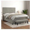 Image de Boxspring met matras fluweel lichtgrijs 140x190 cm3137719
