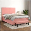 Image de Boxspring met matras fluweel roze 140x190 cm3137724