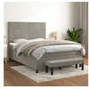 Image de Boxspring met matras fluweel lichtgrijs 140x200 cm3137725