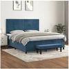Image de Boxspring met matras fluweel donkerblauw 160x200 cm3137735