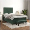 Image de Boxspring met matras fluweel donkergroen 120x200 cm3137776
