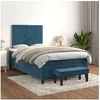 Image de Boxspring met matras fluweel donkerblauw 120x200 cm3137777