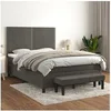 Image de Boxspring met matras fluweel donkergrijs 140x200 cm3137786