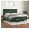 Image de Boxspring met matras fluweel donkergroen 200x200 cm3137806