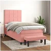 Image de Boxspring met matras fluweel roze 80x200 cm3137814