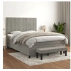 Image de Boxspring met matras fluweel lichtgrijs 140x200 cm3137845