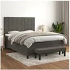 Image de Boxspring met matras fluweel donkergrijs 140x200 cm3137846