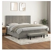 Image de Boxspring met matras fluweel lichtgrijs 200x200 cm3137863