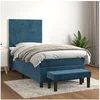 Image de Boxspring met matras fluweel donkerblauw 80x200 cm3137873