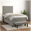 Image de Boxspring met matras fluweel lichtgrijs 100x200 cm3137887