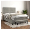 Image de Boxspring met matras fluweel lichtgrijs 140x190 cm3137899