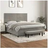 Image de Boxspring met matras fluweel lichtgrijs 160x200 cm3137911