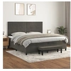 Image de Boxspring met matras fluweel donkergrijs 200x200 cm3137924
