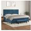 Image de Boxspring met matras fluweel donkerblauw 200x200 cm3137927