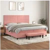 Image de Boxspring met matras fluweel roze 200x200 cm3137928