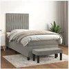 Image de Boxspring met matras fluweel lichtgrijs 90x200 cm3137941